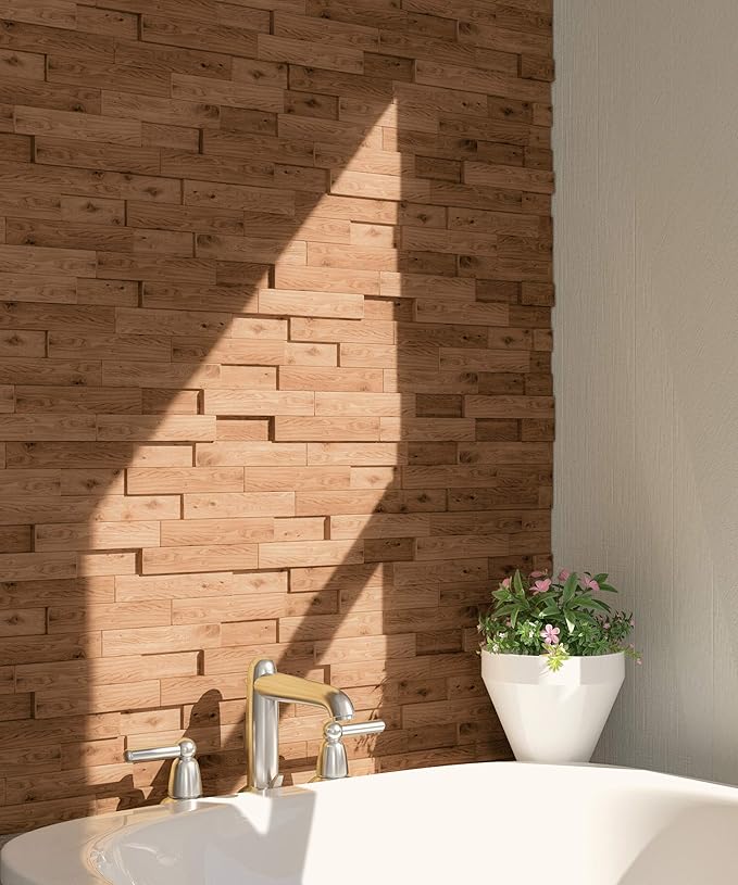 AquaTeak Manada Reclaimed Teak Wood Wall-Tile Decor