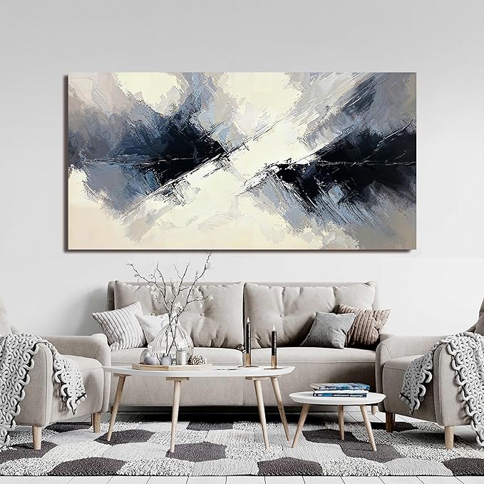 Large Canvas Wall Art Decor Abstract Canvas Art Wall Decor Large Black and White Abstract Wall Art Wall Art Pictures for Living Room Modern Minimalist Wall Art Prints Bedroom Office Decor 29" X 58"