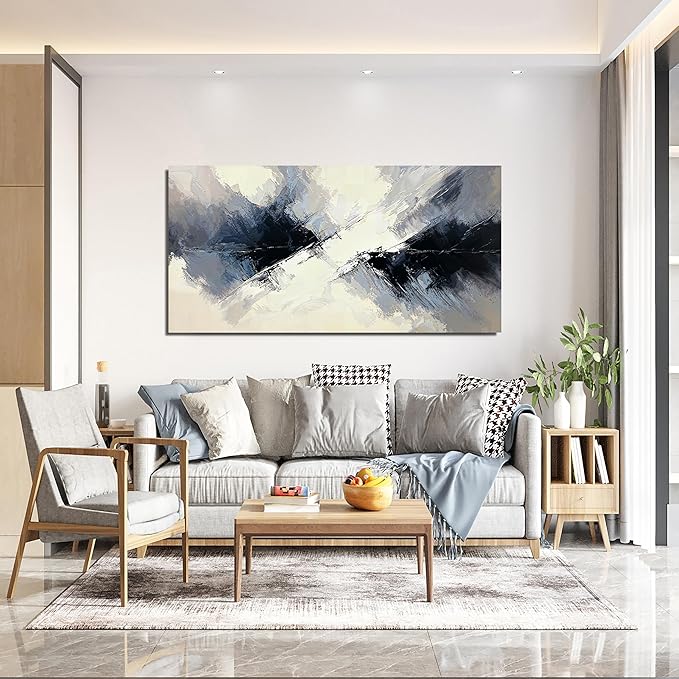 Canvas Wall Art Decor Abstract Canvas Art Wall Decor Black and White Abstract Wall Art Wall Art Pictures for Living Room Artwork for Walls Modern Minimalist Wall Art Prints Home Office Decor 20"X40"