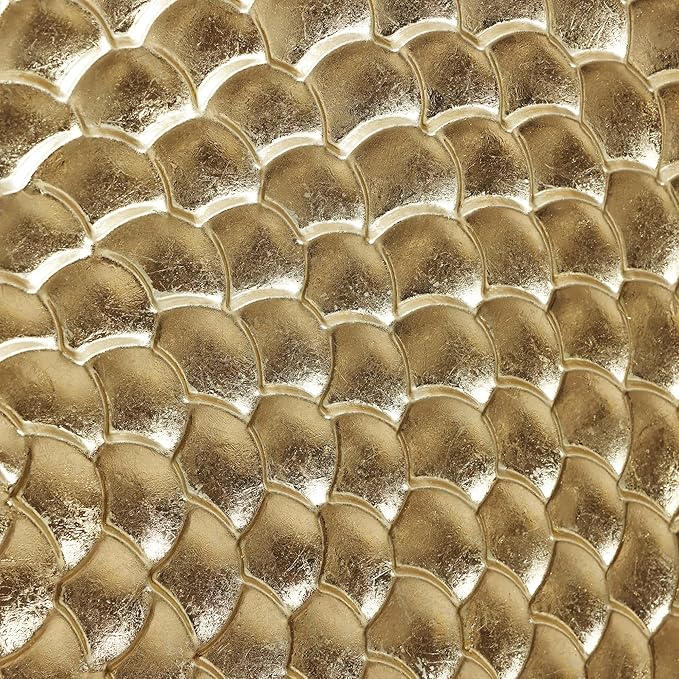 LuxenHome 34" Metal Wall Art, Set of 2 Living Room Gold Wall Decor, White & Distressed Metal Art Hanging Sculptures Decorations with Frame for Home, Bedroom, Entryway, Kitchen, Office, Dining Room