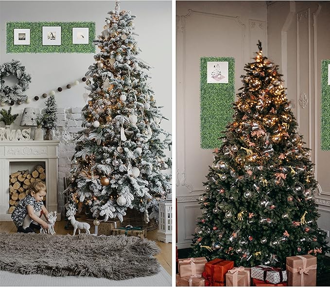 Bybeton Artificial Grass Wall Panels,10"x 10" (24pc) UV-Anti Boxwood Panels Greenery Wall Backdrop for Indoor Outdoor Privacy Protected and Garden, Balcony,Privacy Fence Screen Décor