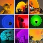 Mini Sunset Rainbow Lamp, Rainbow Projector Lamp, USB Powered Atmosphere Night Light, Photography Background Lights Home Decoration(Colorful)