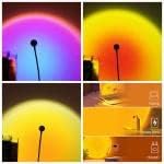 Mini Sunset Rainbow Lamp, Rainbow Projector Lamp, USB Powered Atmosphere Night Light, Photography Background Lights Home Decoration(Colorful)