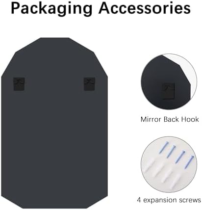 KOCUUY 30"x48" Frameless Mirror, Arched Shape with Diamond-Shaped Beveled Edge,Unframed Decorative with Upgraded Shatterproof Glass,Unique Frameless Mirror for Bathroom,Living Room,Bedroom