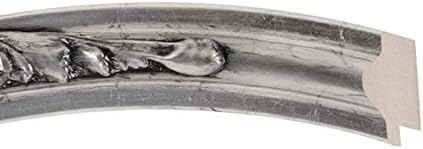 OVALCREST Oval Beveled Wall Mirror for Home Decor - Florence Style - Silver Leaf with Black Antique - 24" x 20"