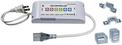 CBconcept 20 Feet RGB Color Changing 120V LED SMD5050 Flexible Flat LED Strip Rope Light - [Christmas Lighting, Indoor/Outdoor Rope Lighting] [Controller is Included]