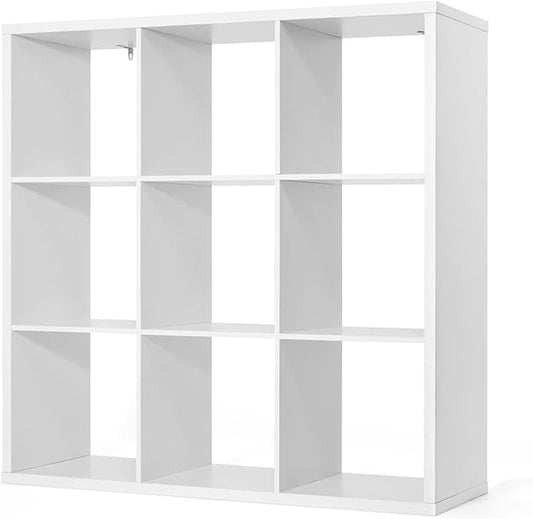CAPHAUS Sturdy Room 13-Inch Cube Storage Organizer Shelf, with Extra Thick Exterior Edge, Open Storage Shelf Divider, Bookcase, 6-Cube / 8-Cube / 9-Cube, Colors Available in Rustic Grey Oak and White