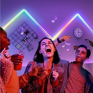 16.4ft WiFi RGB Rope Lights with Music Sync, Waterproof Flexible Dimmable Smart LED Strip Lights for Bedroom with Remote and Adapter, Compatible with Alexa, Indoor Outdoor Decor