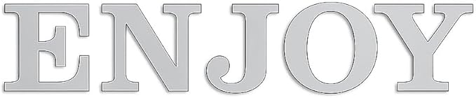 BugyBagy Acrylic Wall Mirror Collection – Silver Plexiglass Decorative Mirrors – Modern Peel-and-Stick Shatter-Resistant Wall Décor for Nursery, Bedroom & Living Room (1, Enjoy)