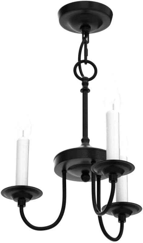 3 Lights Farmhouse Candle Style Chandelier, Rustic Ceiling Pendant Light Fixture for Entryway and Dining Room Kitchen Island