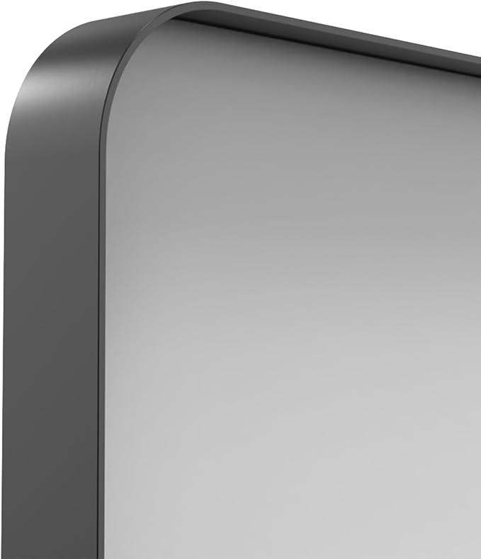 Kosmonia 32x24 Bathroom Vanity Mirror for Wall, Aluminum Framed, Farmhouse Rectangle, Anti-Rust, HD Reflection Anti-Desilvering, Distortion Free, Tempered and Shatter-Proof Wall Mounted Mirror, Black