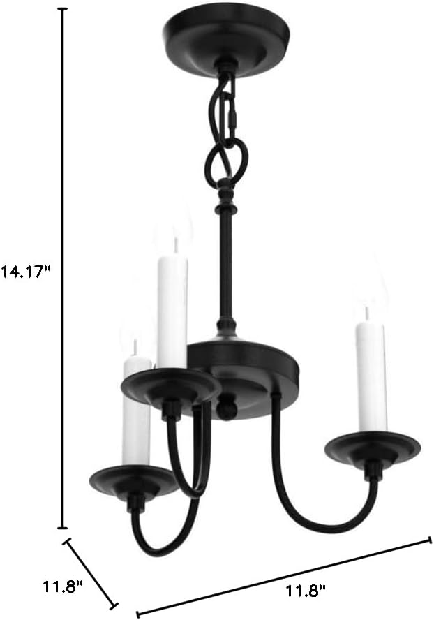 3 Lights Farmhouse Candle Style Chandelier, Rustic Ceiling Pendant Light Fixture for Entryway and Dining Room Kitchen Island