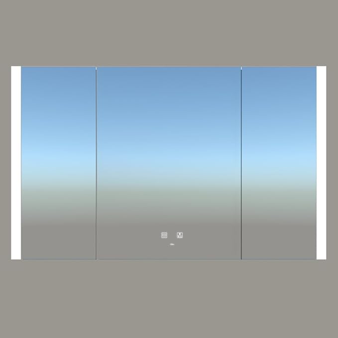 KWW LED Lighted Bathroom Medicine Cabinet with Sockets & USBs, Defogger, Dimmable, 3 Color Light Makeup Mirror, Easy to Install, Wall Mounted Cabinet (Three-Door, 41 * 28)