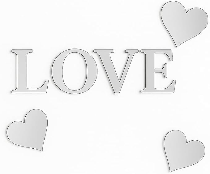 BugyBagy Acrylic Wall Mirror Collection – Silver Plexiglass Decorative Mirrors – Modern Peel-and-Stick Shatter-Resistant Wall Décor for Nursery, Bedroom & Living Room