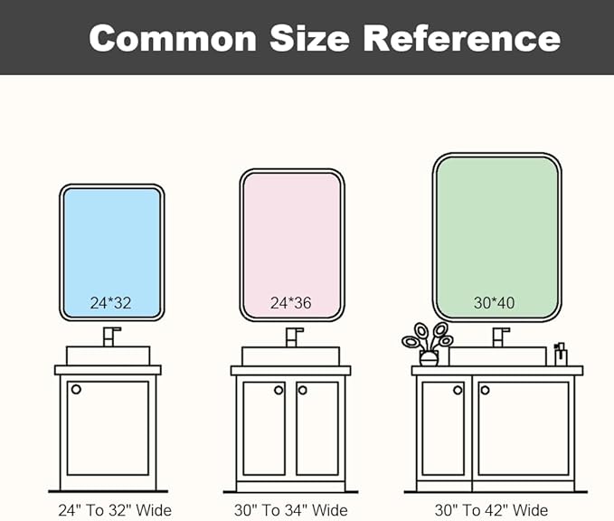 36x24 Inch LED Bathroom Mirror with Lights, Black Metal Frame Mirror, Wall Mounted Lighted Vanity Mirrors for Wall, Anti Fog Dimmable Led Mirror for Makeup