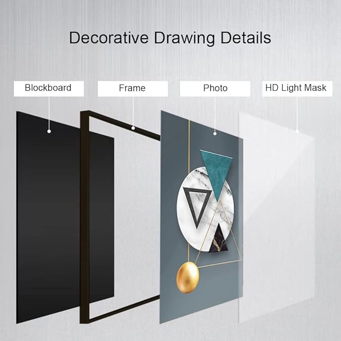 ARTKN Canvas Wall Art 3 Pieces,Abstract Geometry Framed Art Shape Pattern Paintings,Modern Wall Decor Artworks for Living Room Bedroom Office Decoration (Blue, 20" X 28" X 3 pieces)