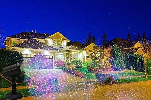 LEDMall Christmas Laser Projector Lights Outdoor, Motion Firefly Red, Green and Blue with Remote Control and Security Lock