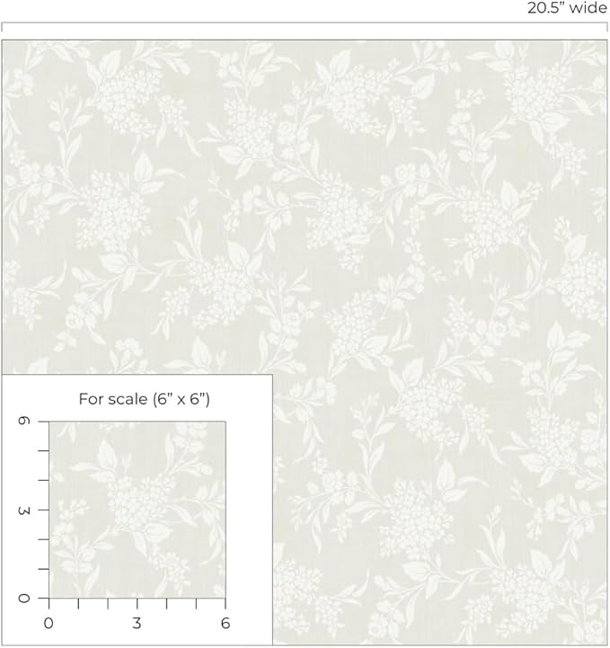 NextWall Tonal Floral Peel and Stick Wallpaper (Neutral)