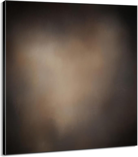 60"x60" XL Framed Wall Art Moody Brown and Black Toned Abstract Design (Frame Assembly Required)
