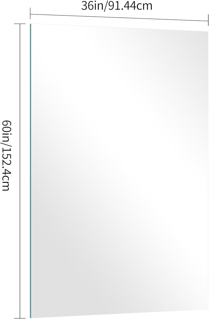 KOCUUY Large Frameless Mirror,60x36 Inch Rectangle Bathroom Vanity Mirror for Over Sink, Upgraded Shatterproof Unframed Design for Bedroom, Living Room, Entryway