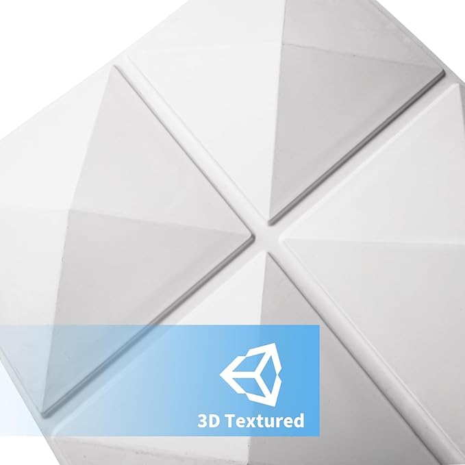 Art3d 19.7" x 19.7" (Pack Of 12) Wall Panel Square, White