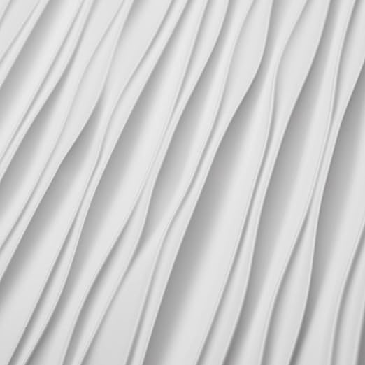 Art3d 46.2 Sq. Ft. White Large PVC 3D Wall Panels for Interior Wall Décor, Textured Wavy Decorative Panels, Pack of 6 Tiles (47.2" × 23.6")
