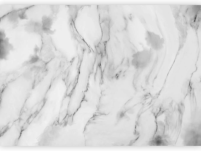 artgeist Wall Mural Stone Wall 177x124 in - XXL Non-Woven Wallpaper Fleece Wall Decor Photo Print Picture Image Design Marble Like Abstract 3D Effect White Gray f-C-0460-a-a