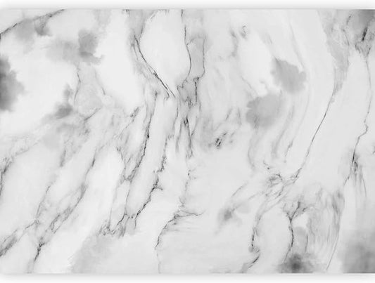 artgeist Wall Mural Stone Wall 157x110 in - XXL Non-Woven Wallpaper Fleece Wall Decor Photo Print Picture Image Design Marble Like Abstract 3D Effect White Gray f-C-0460-a-a