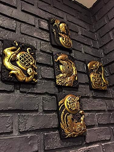 3D Wall Panels Faux Brick Panel for Interior and Exterior Wall Decoration Brick Cladding Pack of 4 Tiles (New London, Black)