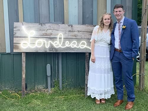 Lamomo LED Neon Rope Light, 12V White Neon LED Strip Light, 16.4ft/5m Dimmable Waterproof Strip Lighting, Silicone DIY Sign for Bedroom Indoor Home Decor (Power Adapter Included)