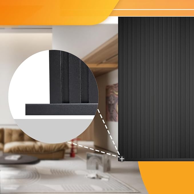 OUZUGIE 8-Pack 57 Inches, WPC Slat Wall Panel Trim,Corner Guard for Low Grille (Black)