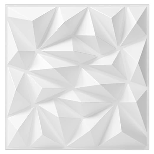 Art3dwallpanels 33 Pack 3D Wall Panel for Interior Wall Décor, PVC Textured Wall Panels, Modern 3D Wallpaper, White
