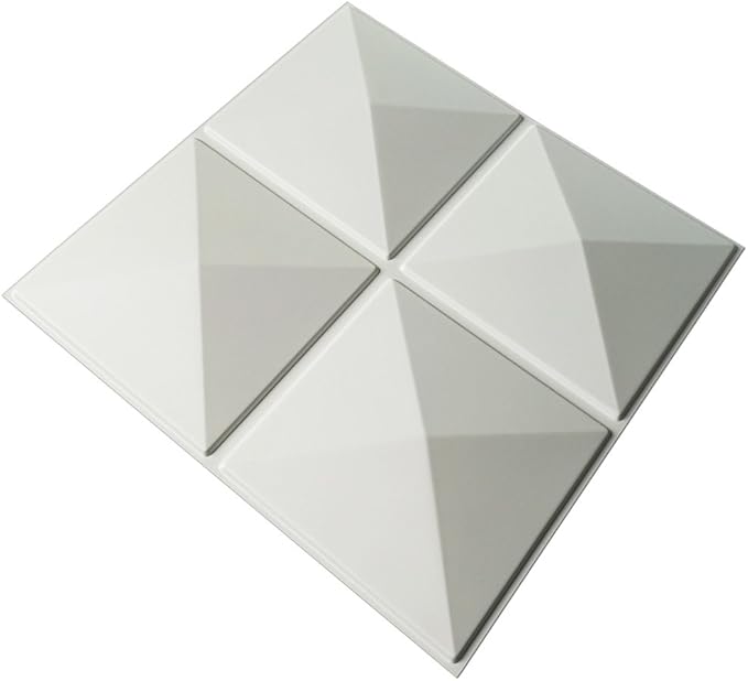 Art3d 19.7" x 19.7" (Pack Of 12) Wall Panel Square, White