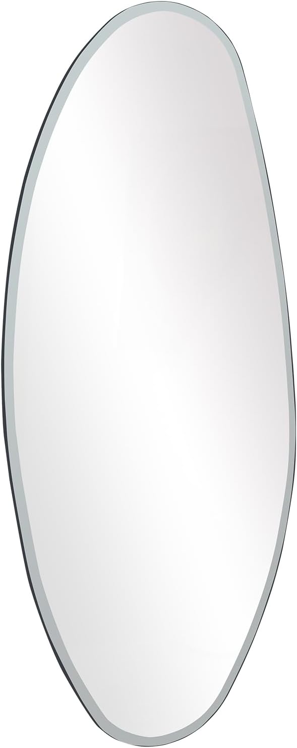 BST FURNH Water Drop Mirror 47x23 Inch - Full Length Frameless Mirror, Unique Irregular Design for Bedroom & Bathroom