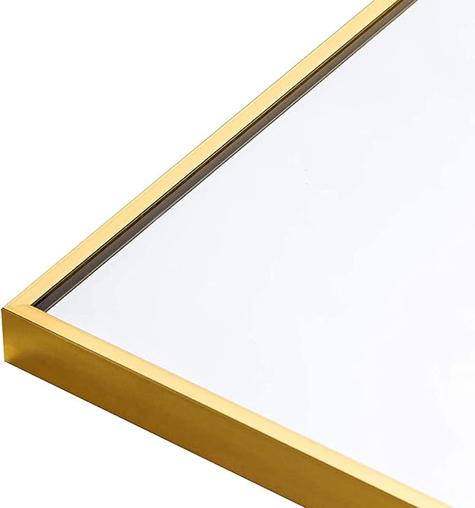 Koonmi Gold Mirrors for Wall, 36x48 Inch Bathroom Mirror, Rectangular Wall Mirror for Living Room Bedroom Bathroom, Hangs Horizontally or Vertically