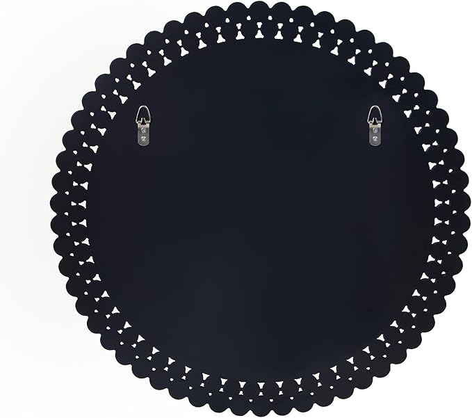 BST FURNH Round Mirror Wall Decor 24 Inches Decorative Wall Mirror with Irregular Framed and Beveled Edge Mirrors for Wall Silver Large Wall Mirror Frameless Mirrors