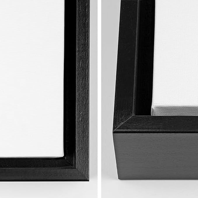 CANVAS ON DEMAND Evening in Paris Black Float Framed Canvas Wall Art Print by Marilyn Hageman, Traditional, Home Decor, Street Scene Artwork, Nature Artwork, 20" x30in