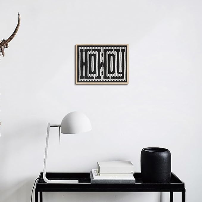 KISSFOX Western Wood Framed Wall Art Decor Howdy Hexagon Modern Farmhouse Pictures Paintings Wall Decor Mid Century Southwest Canvas Art Prints Vintage Artwork For Bedroom Kitchen Office Living Room