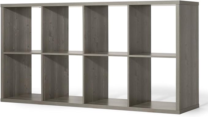 CAPHAUS Sturdy Room 13-Inch Cube Storage Organizer Shelf, with Extra Thick Exterior Edge, Open Storage Shelf Divider, Bookcase, 6-Cube / 8-Cube / 9-Cube, Colors Available in Rustic Grey Oak and White