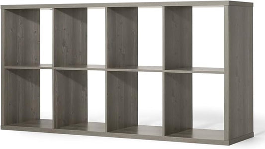 CAPHAUS Sturdy Room 13-Inch Cube Storage Organizer Shelf, with Extra Thick Exterior Edge, Open Storage Shelf Divider, Bookcase, 6-Cube / 8-Cube / 9-Cube, Colors Available in Rustic Grey Oak and White
