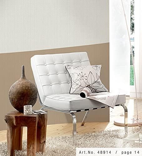 Manhattan Comfort NW48914 21" W x 33'L Natalie Series Vinyl Textured Paintable Stripes Design Large Wallpaper Roll, White