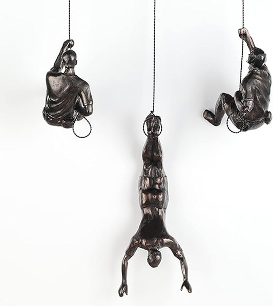 Large Set of 3 Climbing Men Wall Art Decor Sculpture,Nordic Modern Simplicity Decorative Wall Art, Climbing Man Sculptures,Home & Office Climber Gifts
