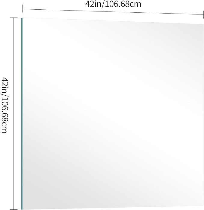 KOCUUY Large Frameless Mirror, 42x42 Inch Square Bathroom Vanity Mirror for Over Sink, Upgraded Shatterproof Unframed Design for Bedroom, Living Room, Entryway