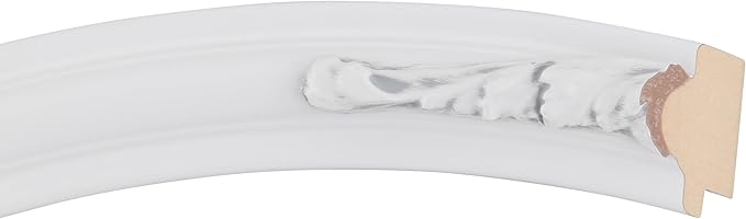 OVALCREST Oval Beveled Wall Mirror for Home Decor - Florence Style - Linen White - 44" x 34"