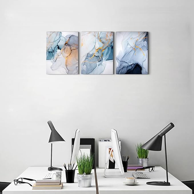 Canvas Wall Art For Living Room Abstract Wall Decor For Bedroom Modern Office Wall Decorations Ink Paintings Fashion Abstract Pictures Artwork Bathroom Canvas Art Prints Kitchen Home Decor 3 Piece