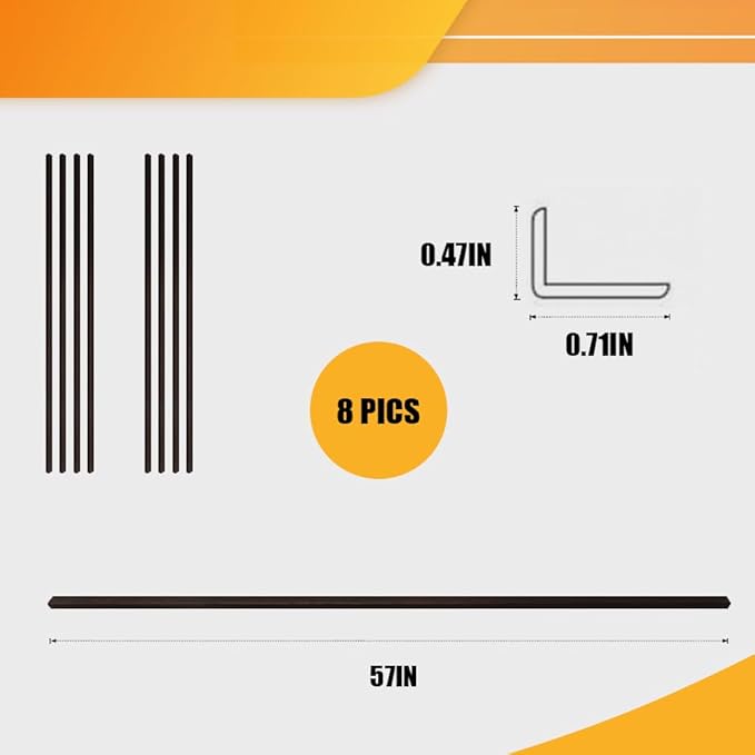 OUZUGIE 8-Pack 57 Inches, WPC Slat Wall Panel Trim,Corner Guard for Low Grille (Walnut)