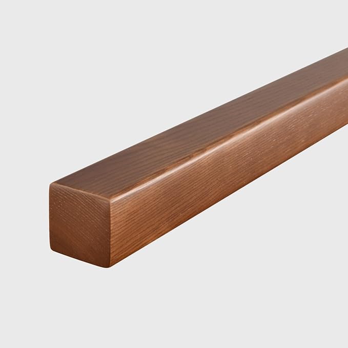 39" Wood Linear Pendant Light Modern LED Dimmable Ceiling Hanging Light Fixture Wood Linear Chandeliers 24w for Dining Room Kitchen Island Pool Table Bar Walnut Color (with Remote Control)