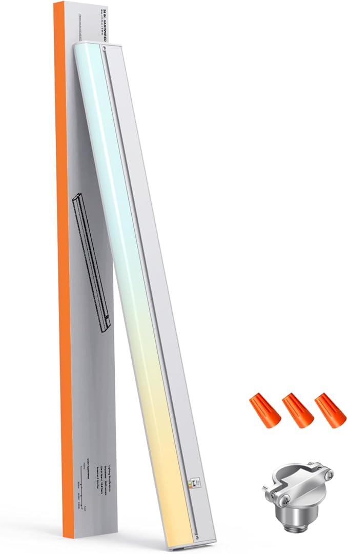 36 Inch LED Under Cabinet Lighting, Hardwired & Plug in, Linkable, Dimmable, 3CCT Selectable Kitchen Cabinet Light, CRI93