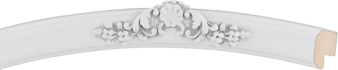 OVALCREST Oval Beveled Wall Mirror for Home Decor - Athena Style - Linen White - 18" x 14" Outside Dimensions