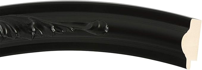 OVALCREST Oval Beveled Wall Mirror for Home Decor - Florence Style - Matte Black - 28" x 22"